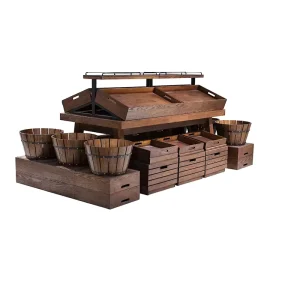 Customizable Supermarket Wooden Fruits and Vegetable Display Shelf