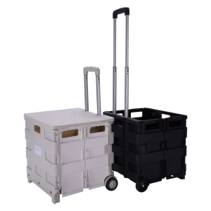 Customize Utility Folding Shopping Trolley Cart Portable Steel Grocery Trolley Foldable Shopping Cart Lid Commercial Use