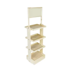 Customized 4 Layer Wood Display Stand for Retail Stores Floor Standing Display Stand
