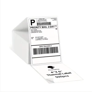 Customized 4×6 Thermal Adhesive Shipping Labels Barcode Synthetic Packaging Label for Supermarket Use