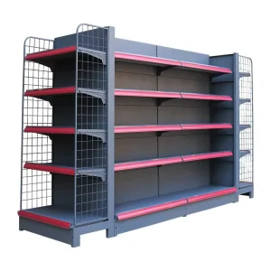 Customized 5 Layer Light Duty Steel Retail Shelf Display Stand Wall Display Shelves With Storage Features Metal Gondola Fixture