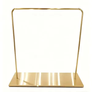 Customized Clothing Store Display Rack Wall Mounted Metal Golden Clothes Rack Stainless Steel Golden Clothing Rack for Store