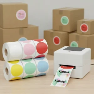 Customized Color 50x50mm Thermal Adhesive Sticker for Shipping Logistics Packaging Color Blank Adhesive Label Roll