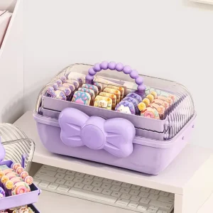 Customized Color DIY Three Layer Multifunction Makeup Case Organizer for Wardrobe Bathroom Storage PP Plastic