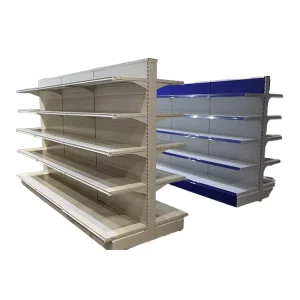 Customized Color Size Double Sided Shop Shelf Gondola Shelving Supermarket Shelves For Stores