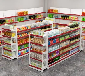 Customized Color Size Metal Rack Store Supermarket Gondola Shelf Display Racks