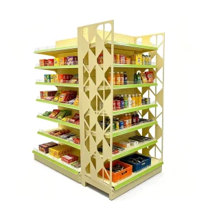 Customized Color Supermarket Rack Heavy Duty Metal Style Shelves Gondola Shelving Display Shelf Commercial Use