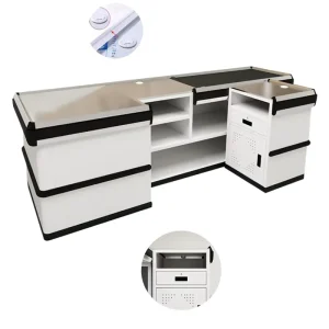 Customized Commercial Metal Checkout Counter Bill Desk Supermarket Checkout Cash Register