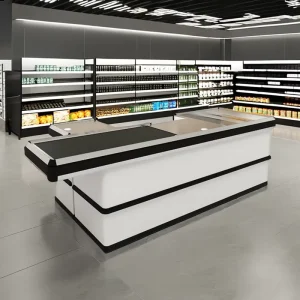Customized Commercial Metal Checkout Counter Bill Desk Supermarket Checkout Cash Register