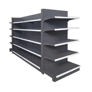 Customized Commercial Metal Supermarket Display Racks Gondola Shelving Single Sided 5 Shelf Retail Store