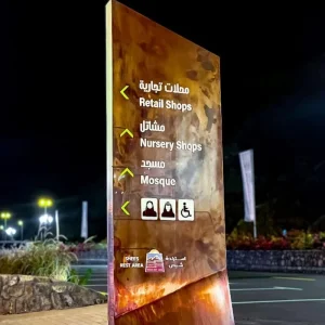 Customized Commercial Pylon Signs Outdoor Totem Stainless Steel Building Wayfinding Sign System Board Pylon Sign