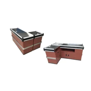 Customized Commercial Supermarket Checkout Counter with Display Stand for Market Shop Cashier Desk