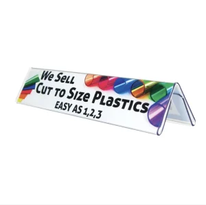 Customized Double Sided Acrylic Nameplate Triangle Desk Sign Holder Clear A Frame Display Stand for Office & Retail China