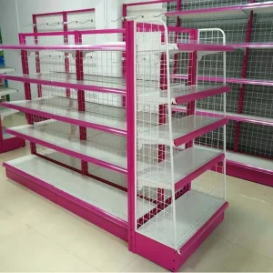 Customized Double Sided Gondola Wire Shelving Light Duty Retail Shelves for Supermarkets Made of Durable Metallic Material