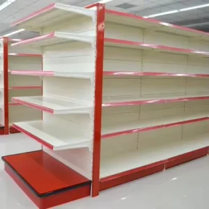 Customized Double Sided Light Duty Metal Steel Supermarket Wall Gondola Shelving Rack Freestanding Installation Customizable