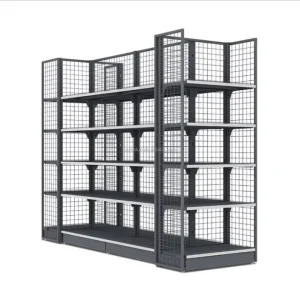 Customized Double sided Metal Light Duty Economical Store Gondola Shelving Display Stand for Supermarket