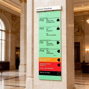 Customized Durable Directional Signs for School Shopping Centers and Park Roads Stylish Outdoor Billboards
