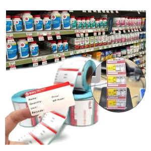 Customized Durable Vinyl Waterproof Sticker Roll Thermal Label 58×60 58×40 Adhesive Barcode Supermarket Exhibition Grocery