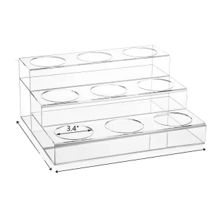 Customized Eco friendly Acrylic Foldable Detachable Portable Three tier Perforated Display Rack