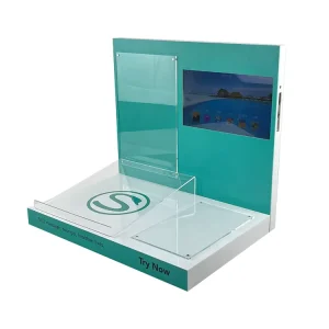 Customized Eco friendly Acrylic Watch Stand with LCD Screen Modern Design for Easy Assembly