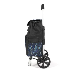 Customized Folding Lightweight Shopping Cart Trolley Bag with Wheel Portable Rounded Handle Groceries Vegetables Trolley