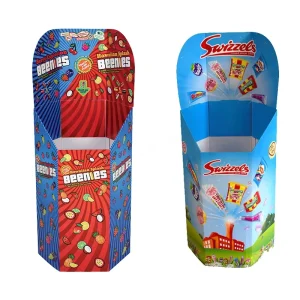 Customized Hexagonal Cardboard Display Stand Portable Dump Bin for Hardware Store Showcase Supermarket Floor Display Rack