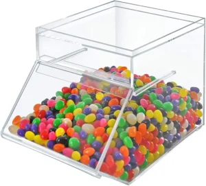 Customized High Quality Food Grade Acrylic Display Stand Clear Acrylic Candy Box with Lid Custom Clear Acrylic Candy Box