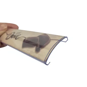 Customized High Transparency PVC Profiled Shelf Label Strip Snap On Arc Shaped Price Tag for Supermarkets Warehousing