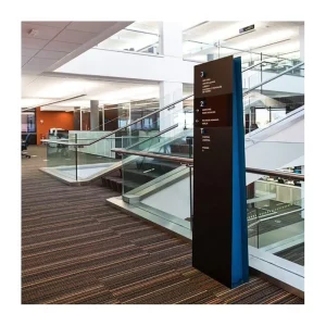 Customized Indoor Building Pylon Sign Wayfinding Direction Sign Outdoor Hotel Wayfinding LED Stainless Steel Pylon Sign