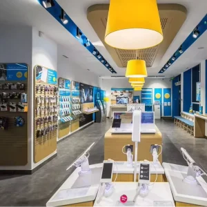 Customized LED Lighting Eco Friendly Glass Mobile Phone Store Fixtures with High Quality Design