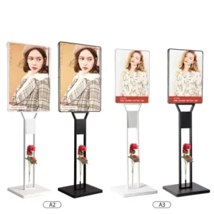 Customized LED Retail Metal Frame Signs Poster Board Stand Floor Sign Holder for Shop