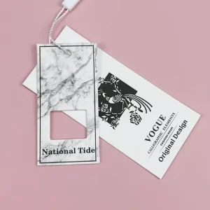 Customized Luxury Hangtag Labels Embossed Matte Finish Hot Stamping Business Card Tags Made From Quality Paper