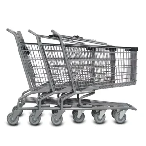 Customized Made 4 Wheel Steel Supermarket Shopping Cart Seat Folding Trolleys Push Shopping Cart