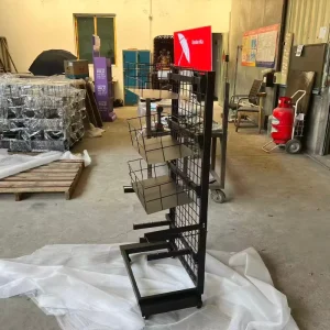 Customized Metal Straight Umbrella Display Stands for Retail Stores and Supermarkets Durable Independent Iron Umbrella Stands