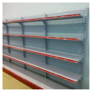 Customized Metallic Supermarket Shelving Rack Adjustable Shelves Easy Assembly Light Duty Storage Solution for Shops