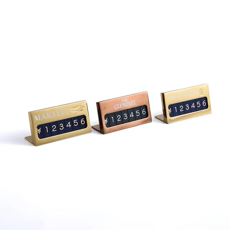 Customized Mini Metal Zinc Alloy Jewelry Watch Price Cube Tags Metal Digital Price Display Tag Holder