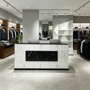 Customized Modern Design Kasse Checkout Counter Sturdy Stable Structure Checkout Counter for Store