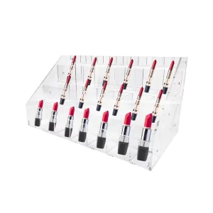 Customized Modern Transparent Acrylic Lipstick Storage Box and Nail Polish Display Stand with Anti-Theft for Retail Stores