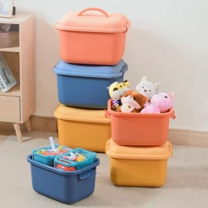 Customized Plastic Organizer Bin Crayon Toy PP Storage Box on Wheels