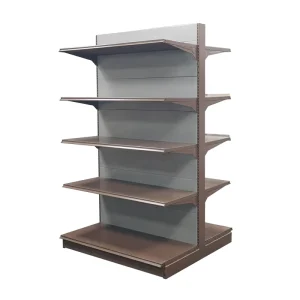 Customized Powder Coated Steel Supermarket Shelf Gondola Display Rack Multi layer Metal Retail Shelving For Convenience Store