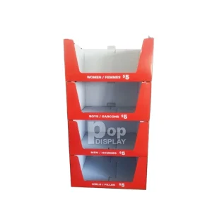Customized Printing POS Cardboard Dump Bin Super Market Paper Display Promotional Combined Display Rack