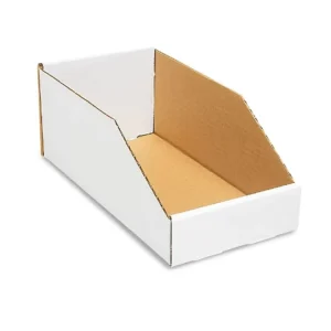 Customized Recycled Materials Strong Corrugated Open Top Bin Box with Matt Lamination and UV Coating