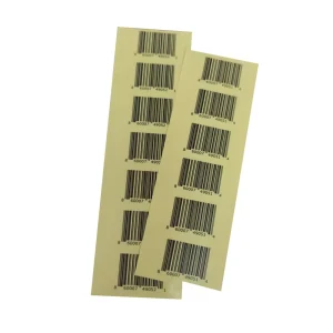 Customized Size 1D Transparent Clear Black Vinyl Self Adhesive Barcode Stickers Labels in Roll and Sheet