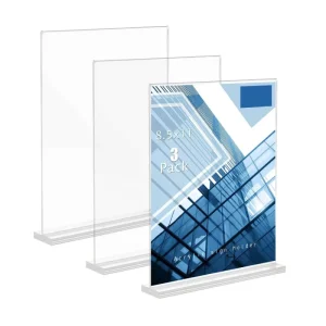 Customized Size Acrylic Sign Holder Double Sided Display Stand Table Menu Display Stand T Shaped Desktop Display Stand
