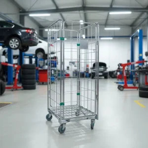 Customized Size Heavy Duty Foldable Steel Logistics Rolling Cage Roller Container Mesh Trolley 500kg OEM