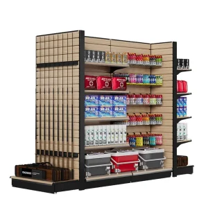 Customized Steel Frame Grocery Store Display Rack Supermarket Regale Shelf for Shop Merchandise Display Stands