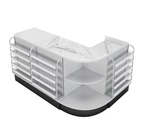 Customized Steel Supermarket Gas Station Checkout Counter Quick Checkout for Convenience Store Use