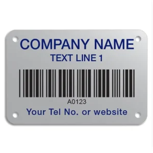 Customized Strong Adhesive Barcode Sticker Engraved Metal Label with Serial Numbers Aluminum Barcode Label