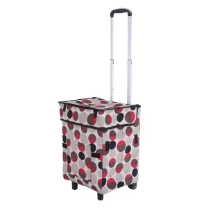 Customized Supermarket Aluminum Shopping Trolley Cart Unfoldable Grocery Cart with Wheels
