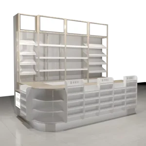 Customized Supermarket Checkout Counter Cash Counter Table Design Steel Cashier Convenience Store Checkout Counter